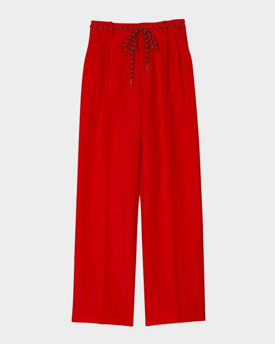 Garance Belted Linen-Blend Pants